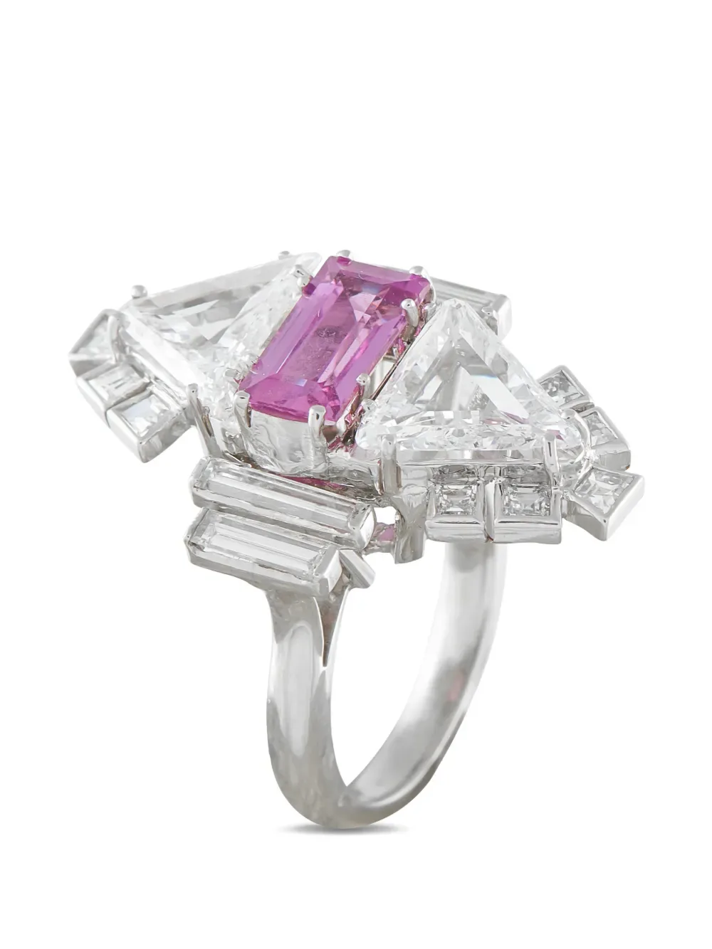 pink sapphire and diamond ring -