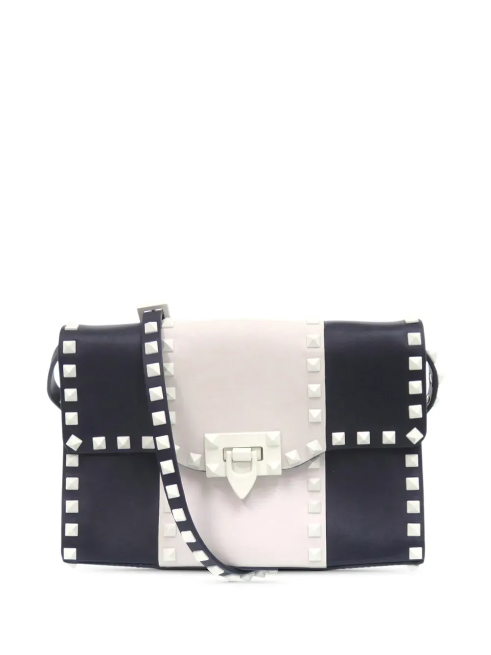 2010-2025 Medium Leather Colorblock Rockstud Flip Lock crossbody bag -