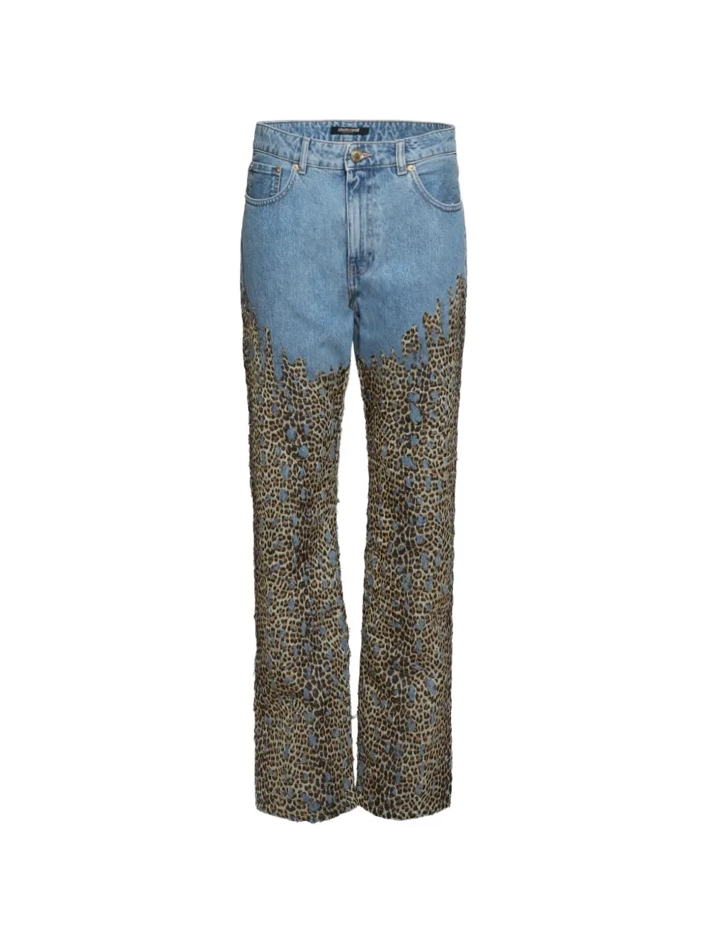 leopard-print five-pocket jeans - by Roberto Cavalli