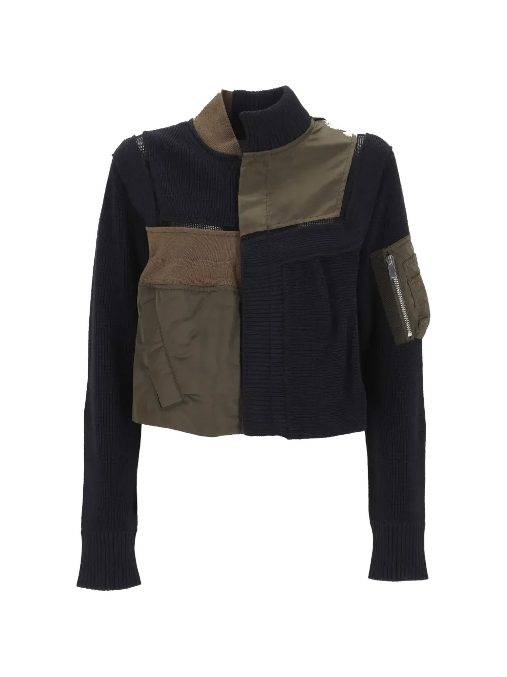 patchwork zip jacket - by sacai