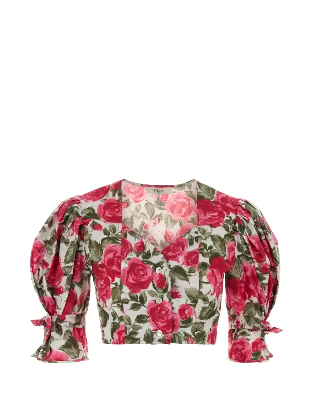 floral print cropped blouse - by Chloé