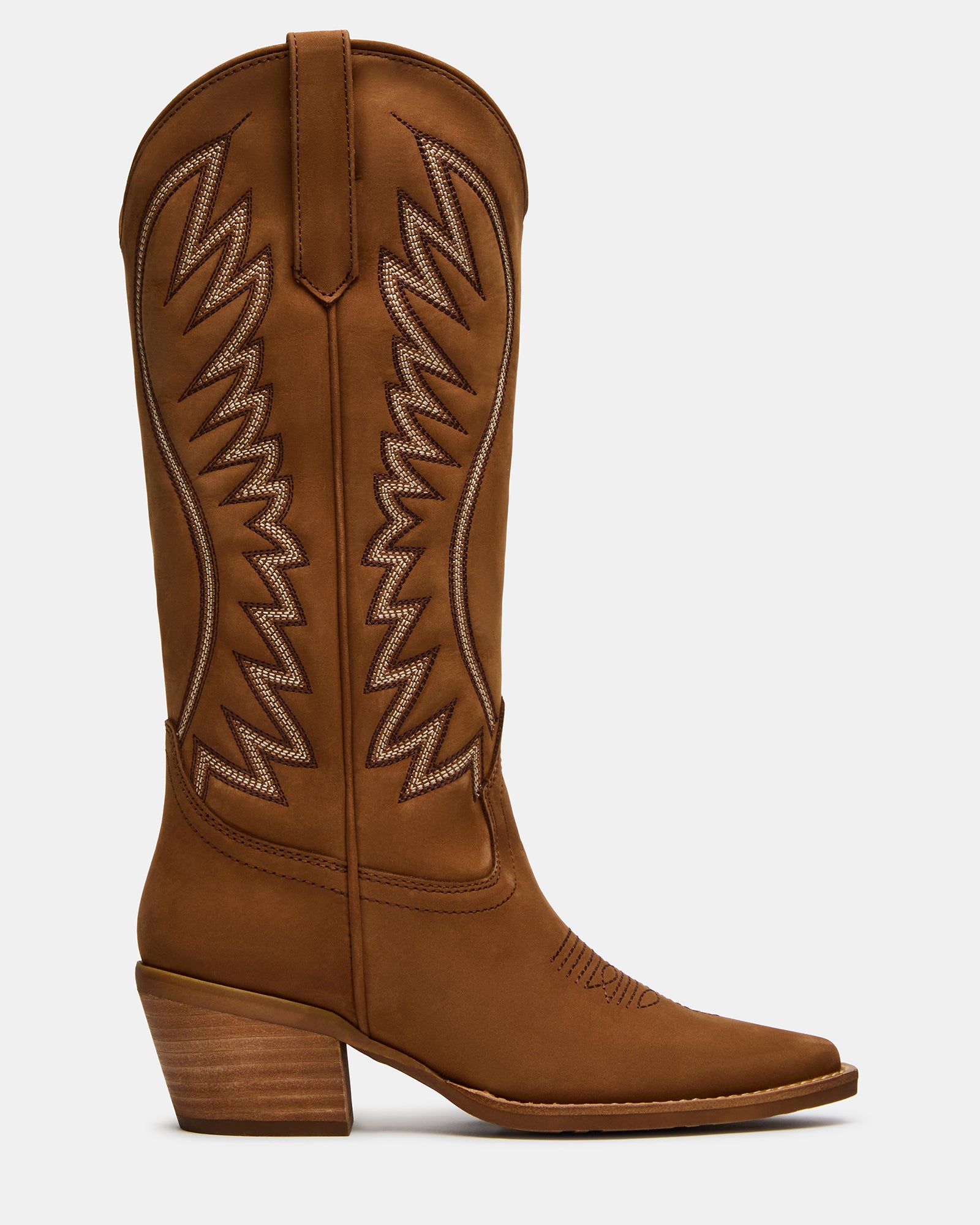 Albany Stitch Leather Block Heel Boots