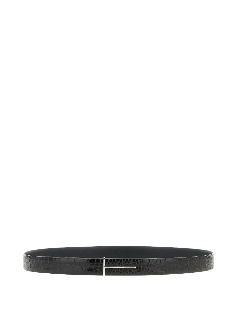 T-buckle crocodile-effect belt -