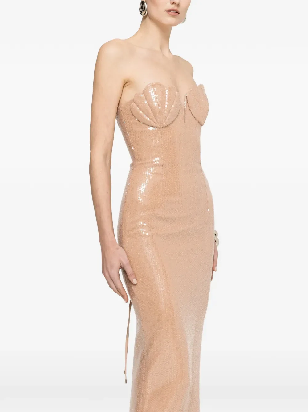 sequin fitted maxi dress -