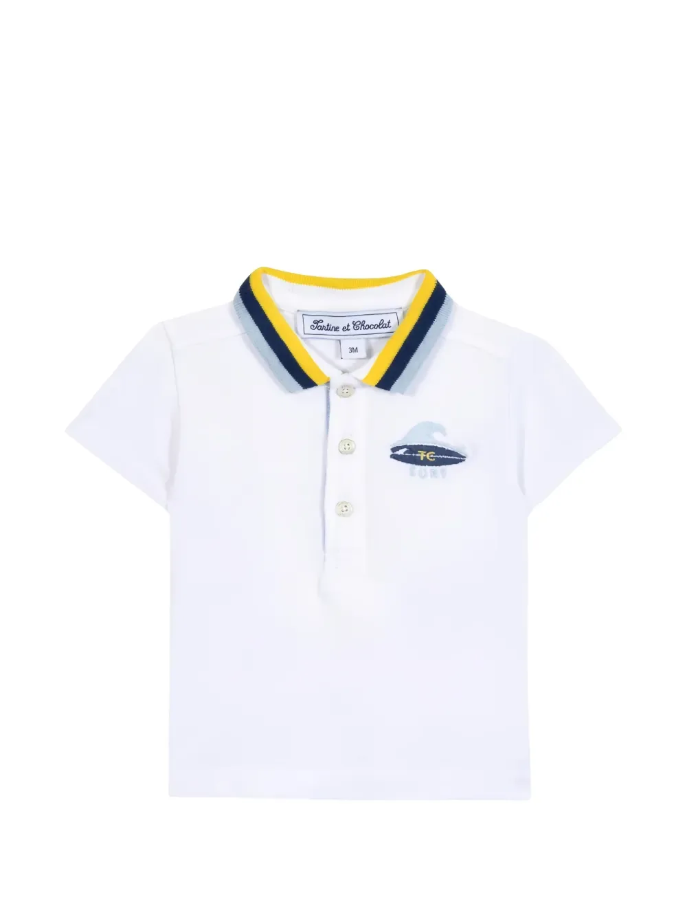 striped appliqué polo shirt -