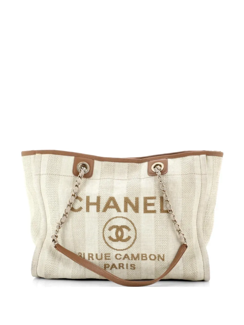 Deauville Striped Mixed Fibers Small tote bag -
