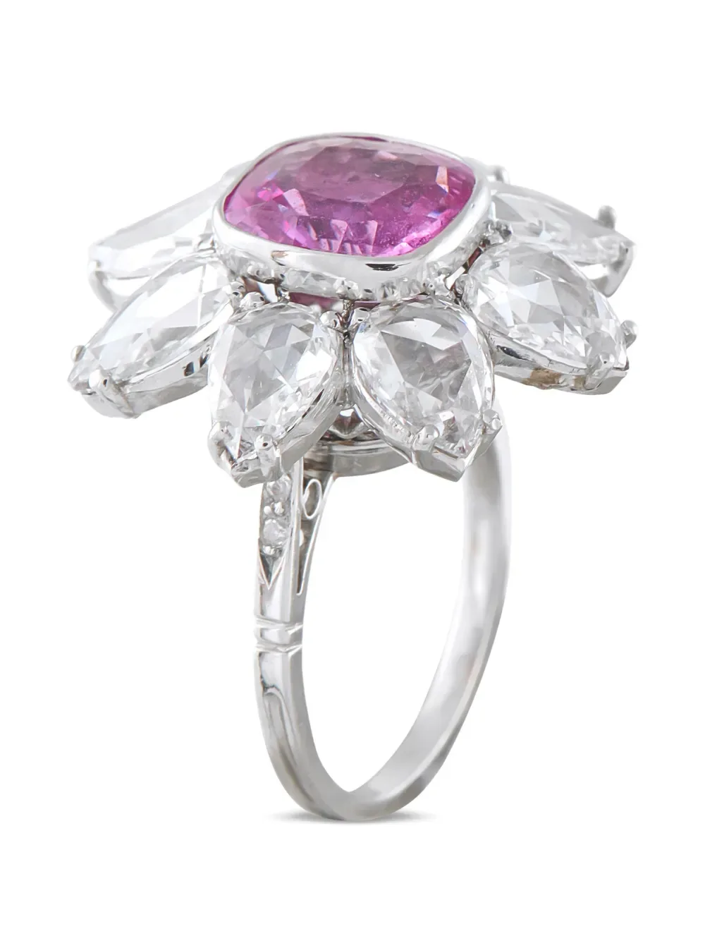 platinum sapphire and diamond ring - by LB Exclusive