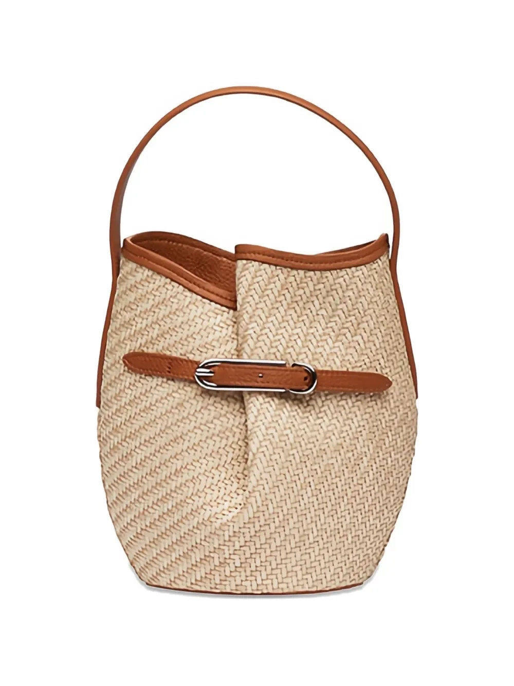 woven buckle-detail bucket bag -