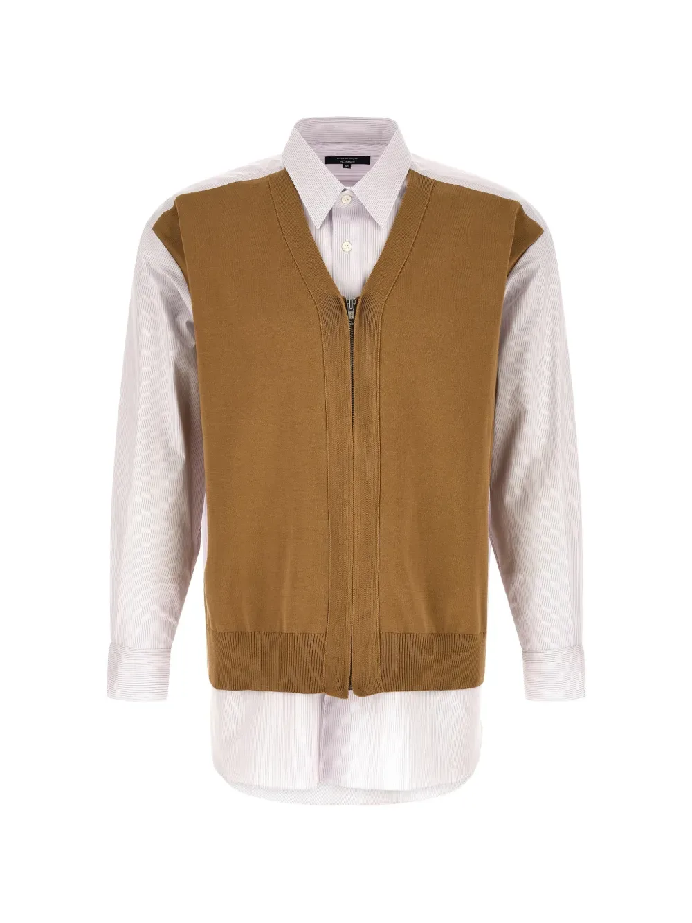striped cardigan-insert shirt - by Comme des Garçons Homme