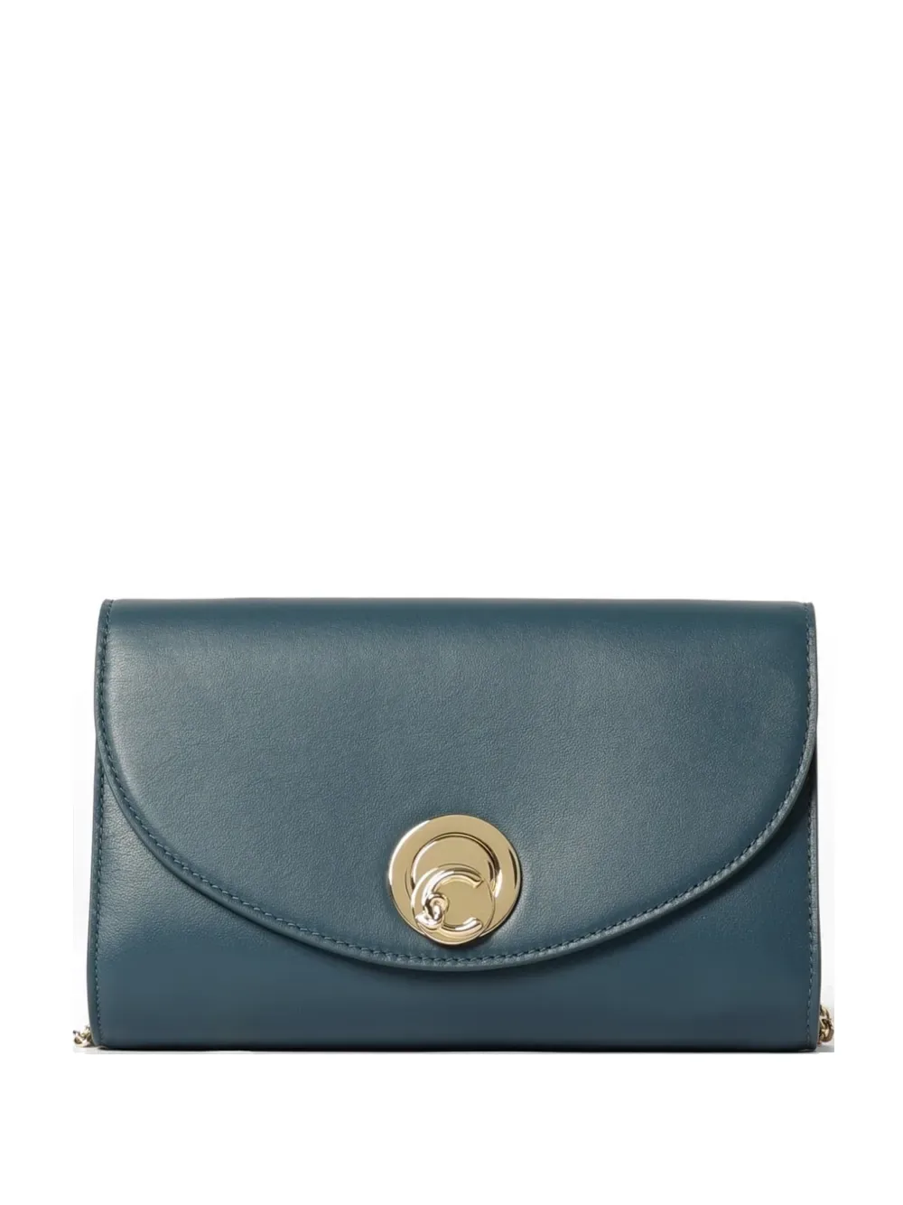 chain-strap leather clutch bag -
