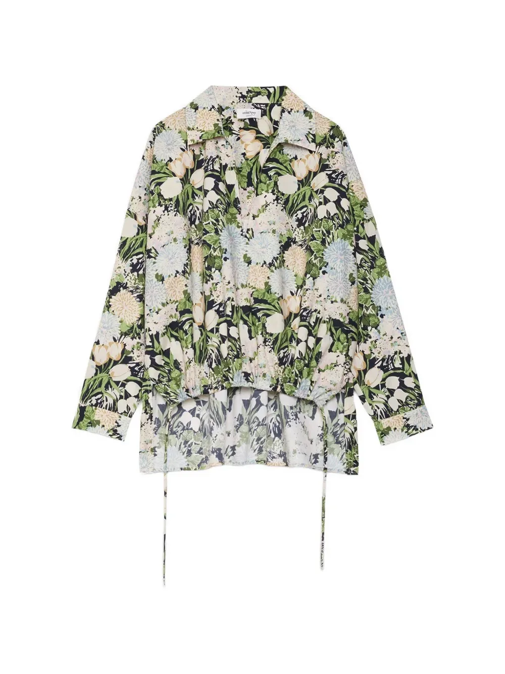 Floral drawstring shirt - by Ottod'Ame