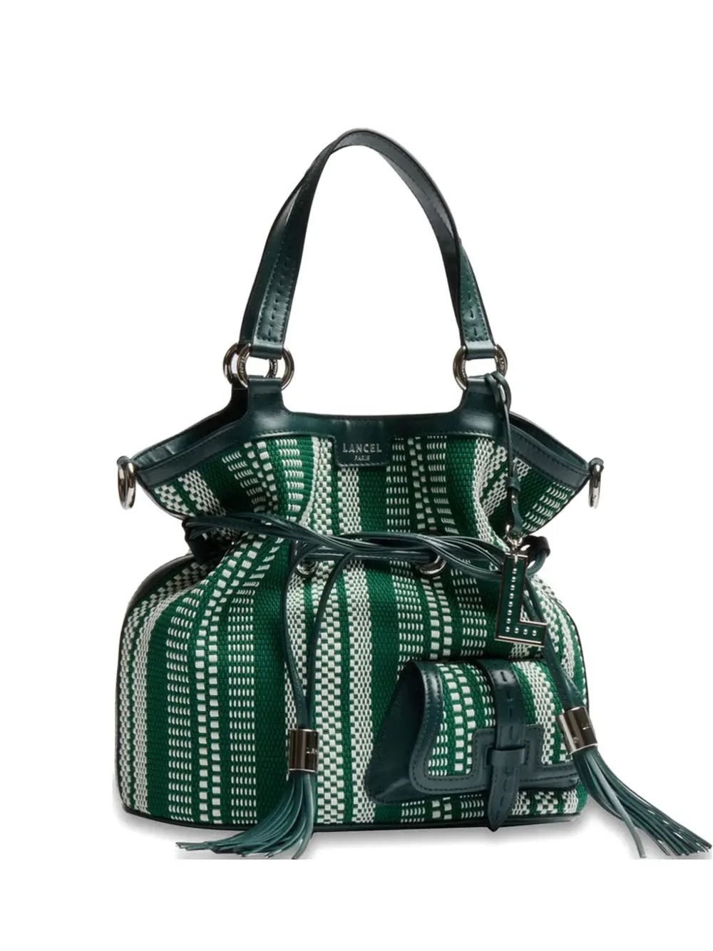 stripes tassel bucket bag - by Lancel