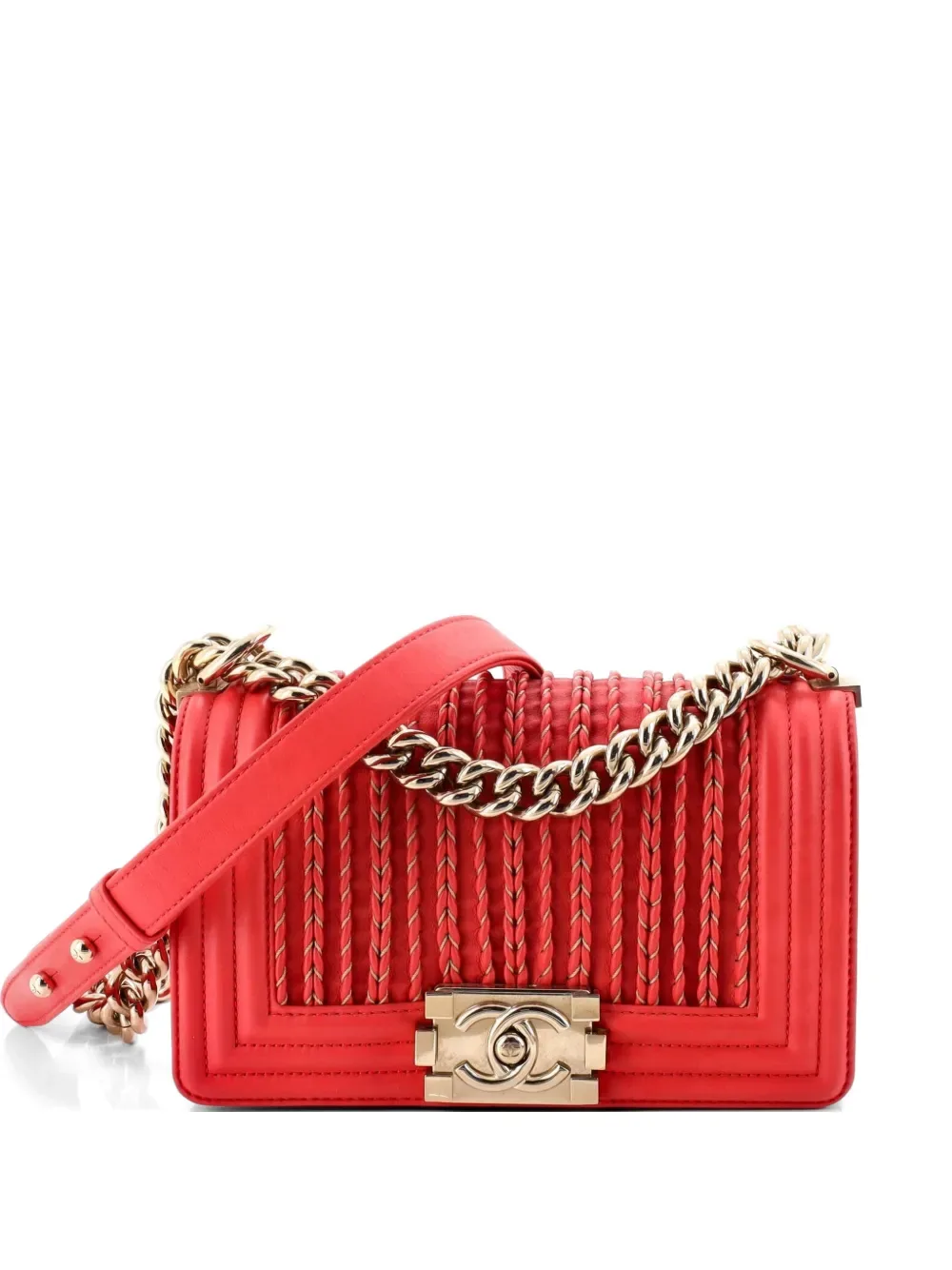 Boy Flap Bag Braided Woven Lambskin Small shoulder bag -