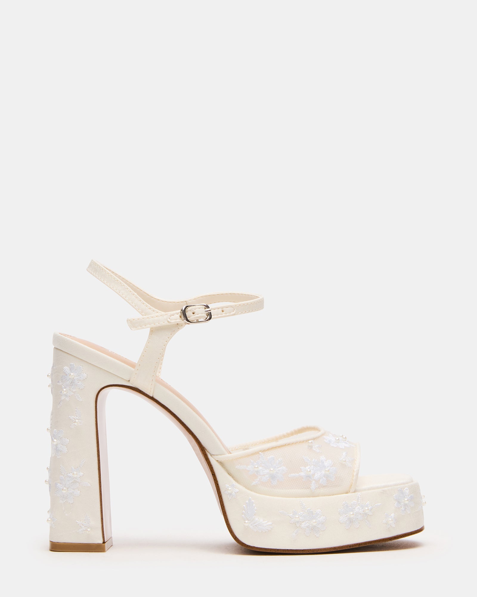Liandra Embellished Block Heels - Mesh
