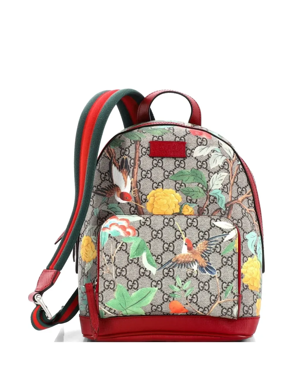 Zip Pocket Tian Print GG Coated Canvas Small backpack -
