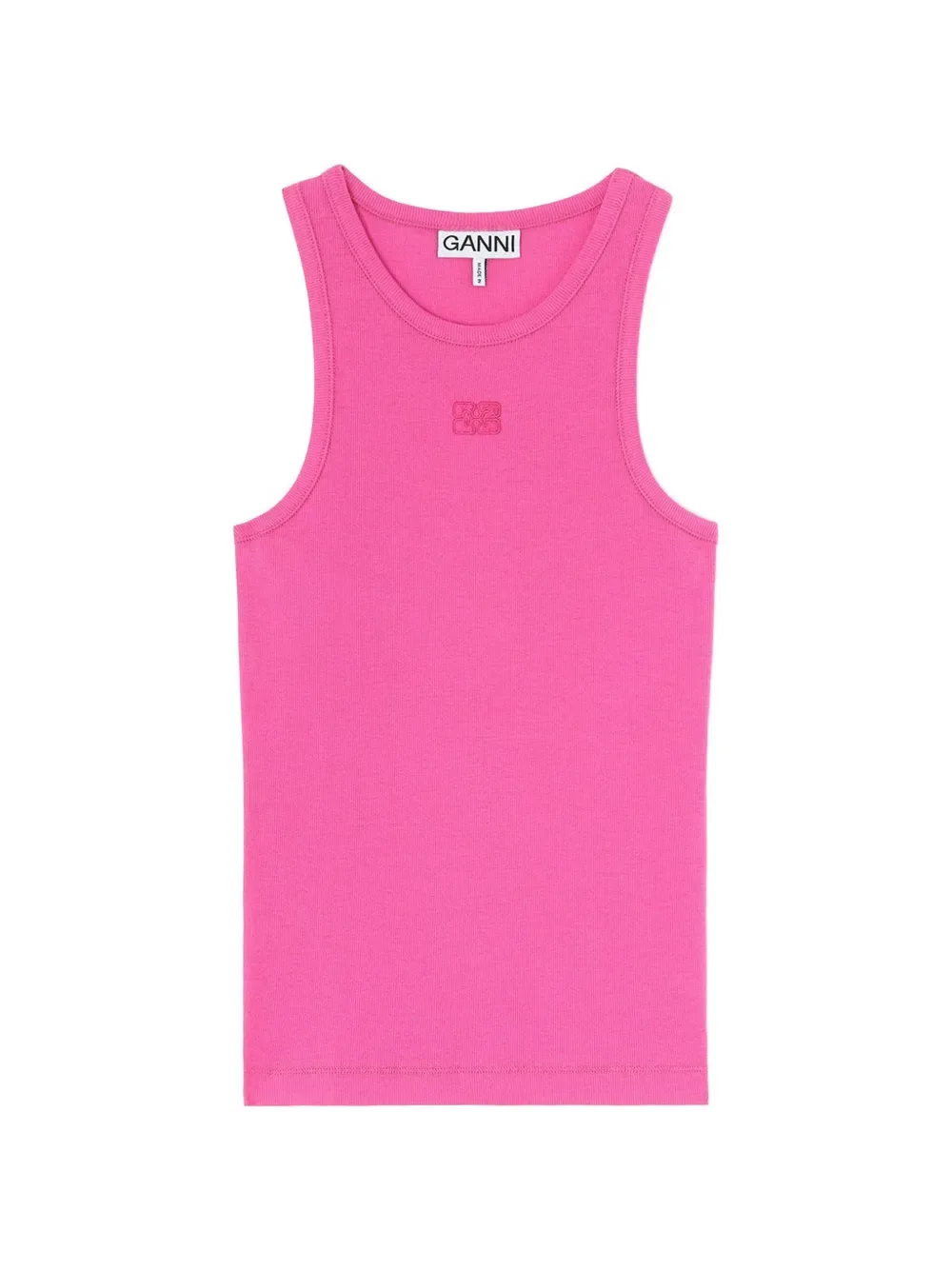 logo-patch ribbed tank top -