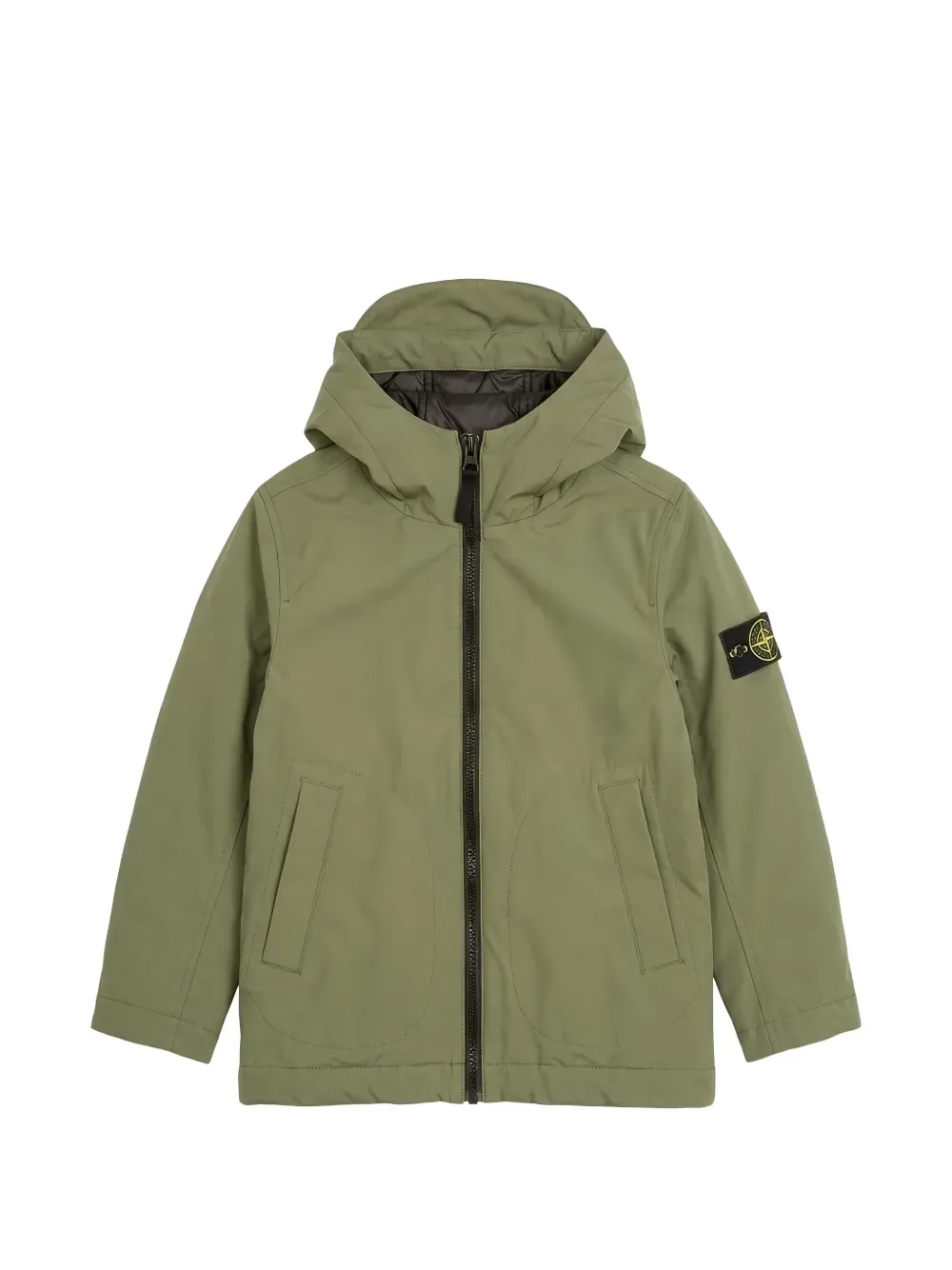 hooded patch jacket - by Stone Island Junior