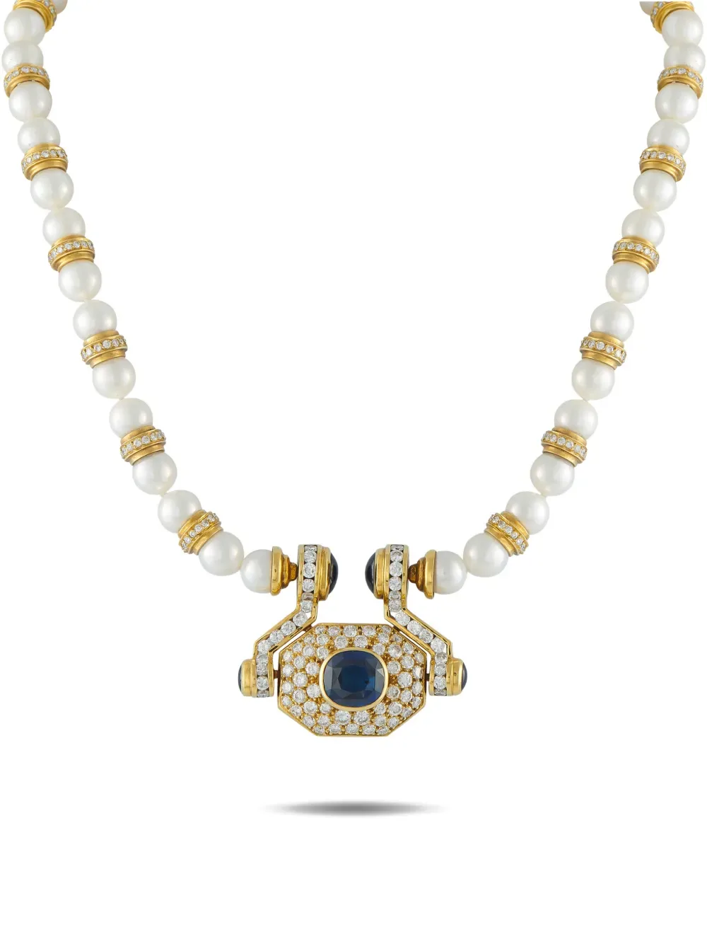 diamond and sapphire statement necklace -