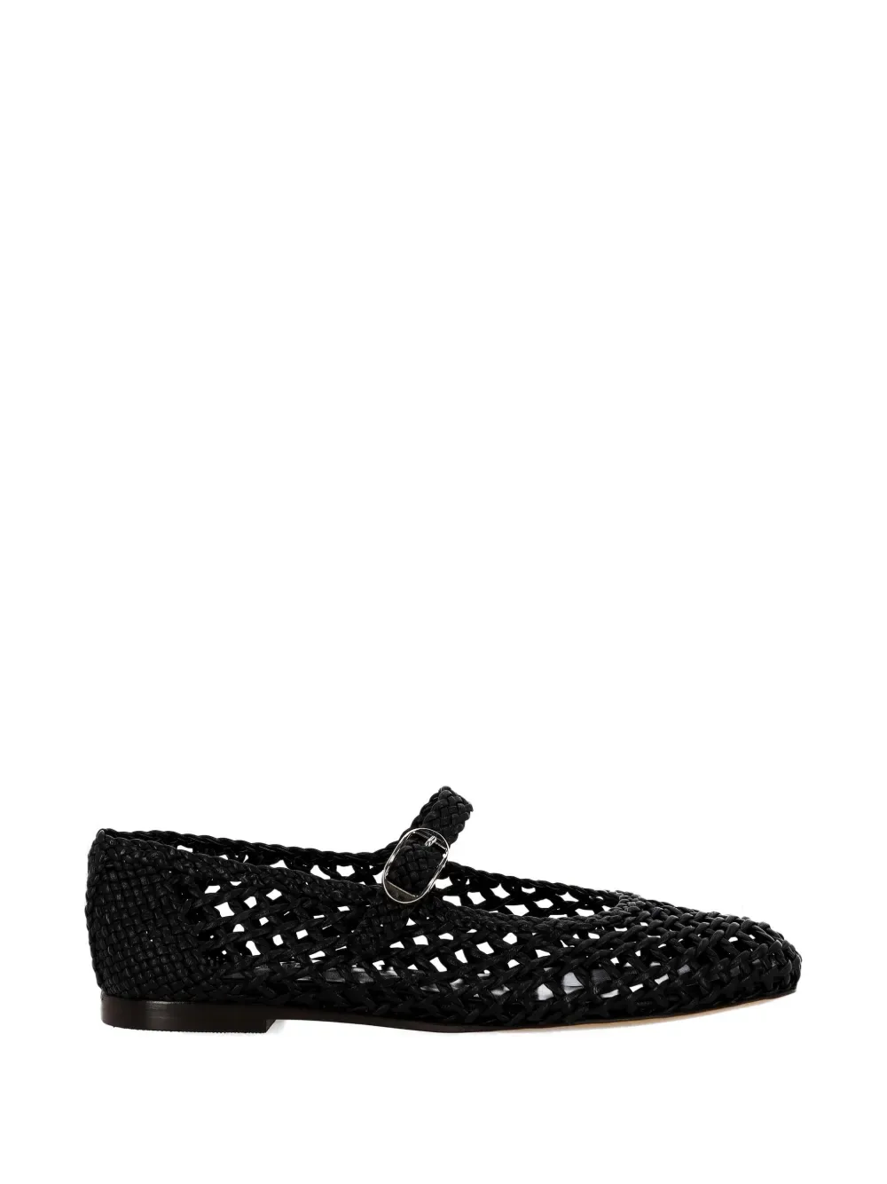 braided buckle flat shoes -