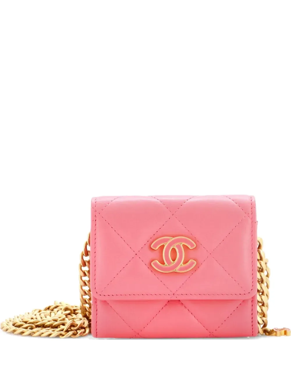 Pending CC Card Holder on Chain Quilted Lambskin crossbody bag -