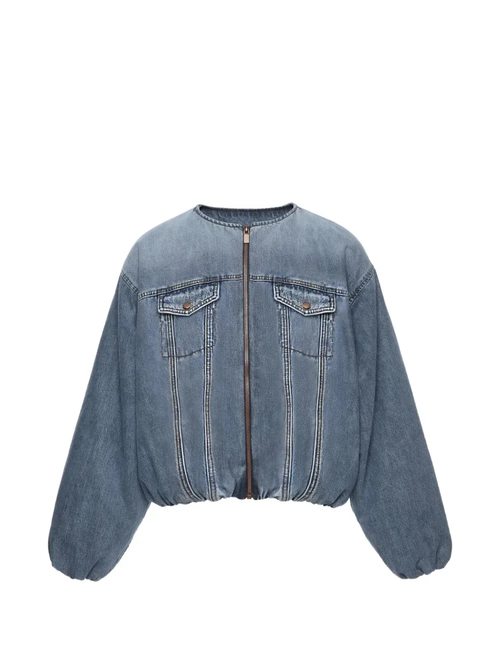 zip denim jacket -