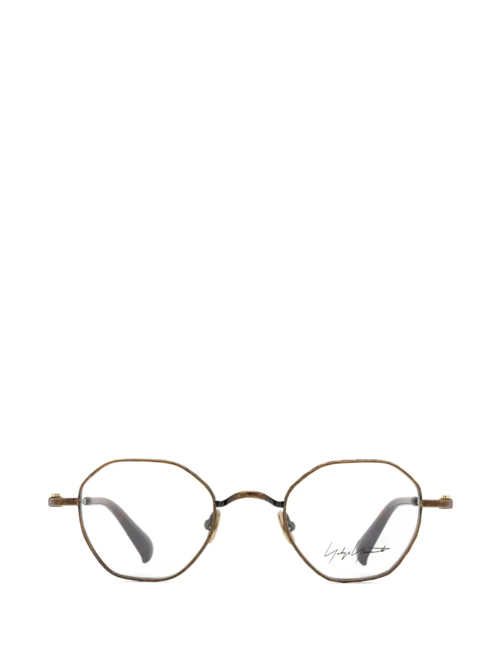 geometric-frame titanium glasses -