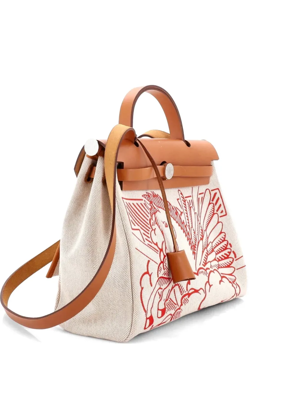 Herbag Zip Pegase Pop Toile and Leather 31 shoulder bag -