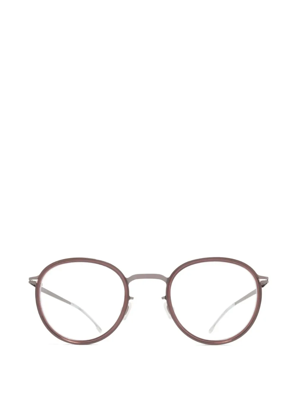 Kiana shinygraphite maroon round glasses -