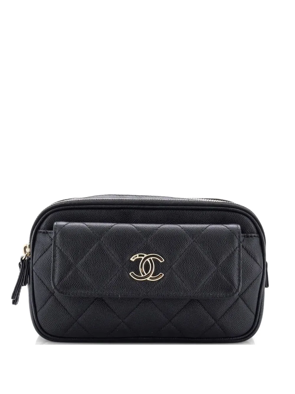 In & Out Quilted Caviar Small belt bag - by CHANEL Pre-Owned