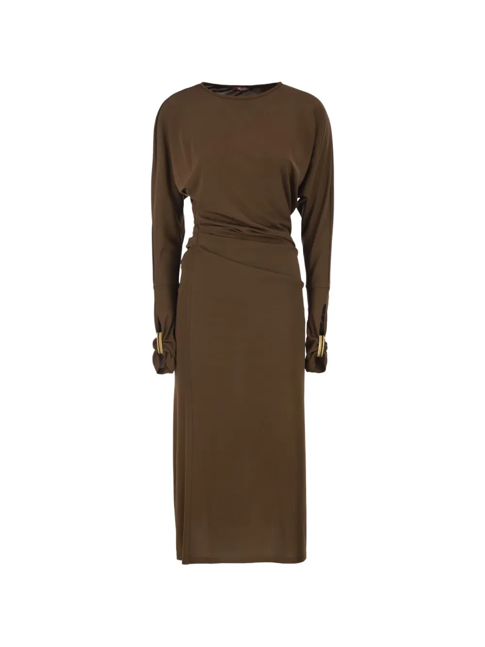 draped-waist midi dress -