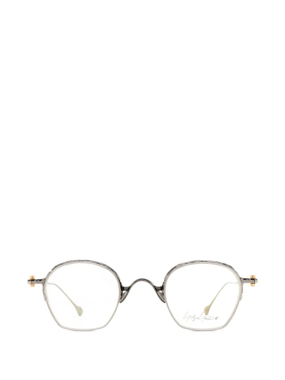 geometric-frame glasses -