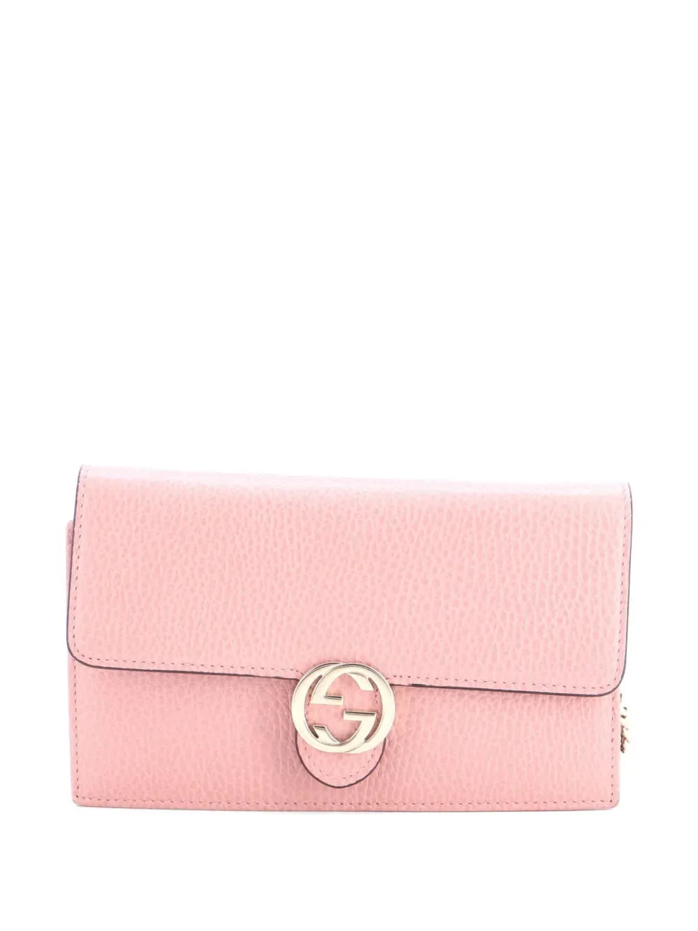 Interlocking Wallet on Chain Leather crossbody bag -