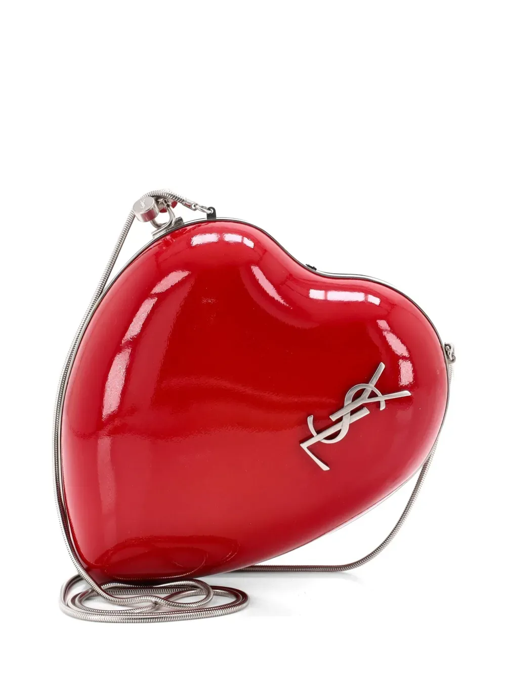 Love Heart Chain Box Patent Small clutch bag -