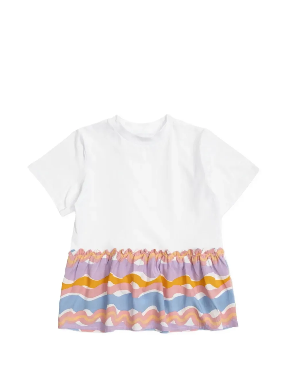patterned-panel T-shirt -