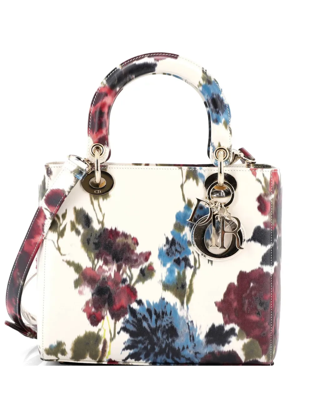 Lady Dior Bag Floral Printed Lambskin Medium satchel -