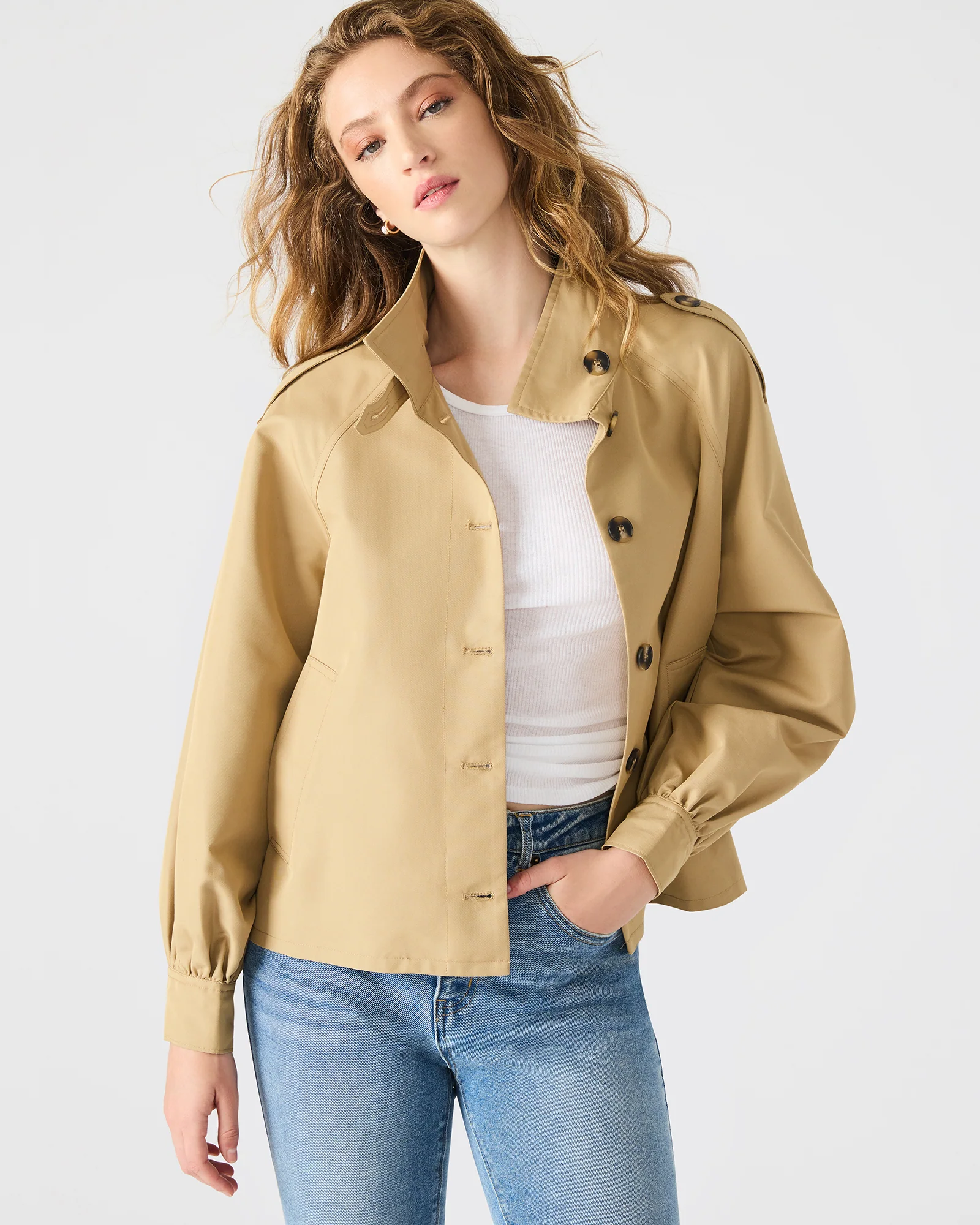 Kaylee Jacket Long Sleeve Button Up Jackets & Coats - Cotton/Polyester