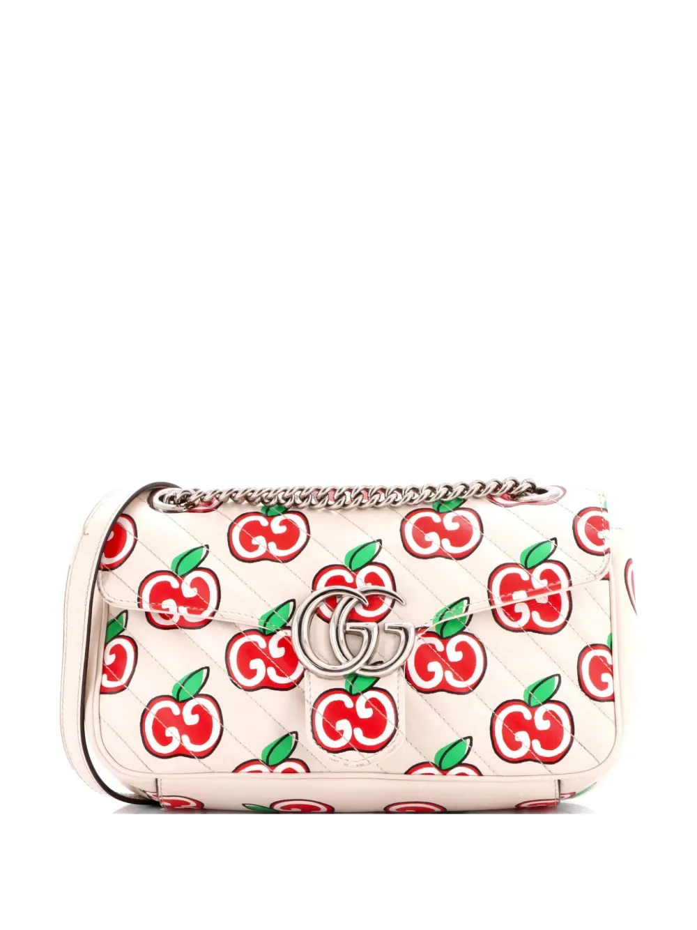 GG Marmont Flap Bag Printed Diagonal Quilted Leather Small shoulder bag -