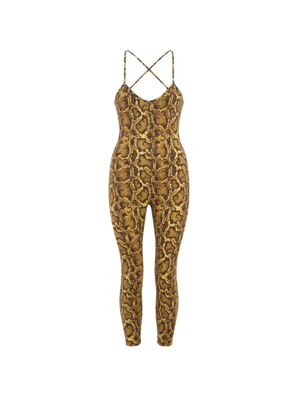 python-print V-neck jumpsuit - by Marine Serre