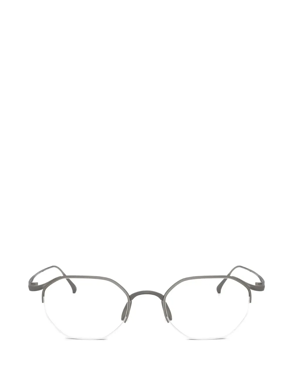 geometric-frame glasses -