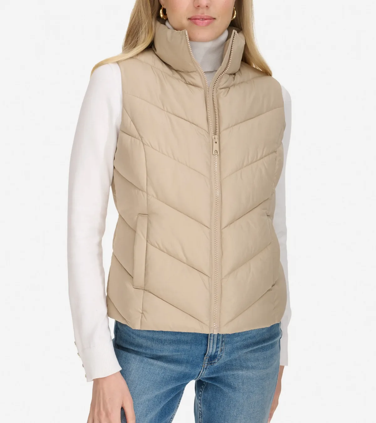 Chevron Zip Front Vest