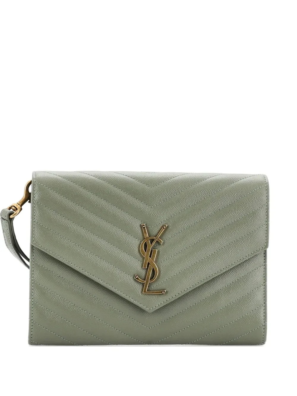 Classic Monogram Envelope Wristlet Matelasse Chevron Leather clutch bag -