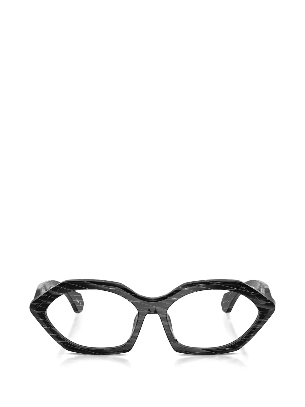 geometric-frame glasses -