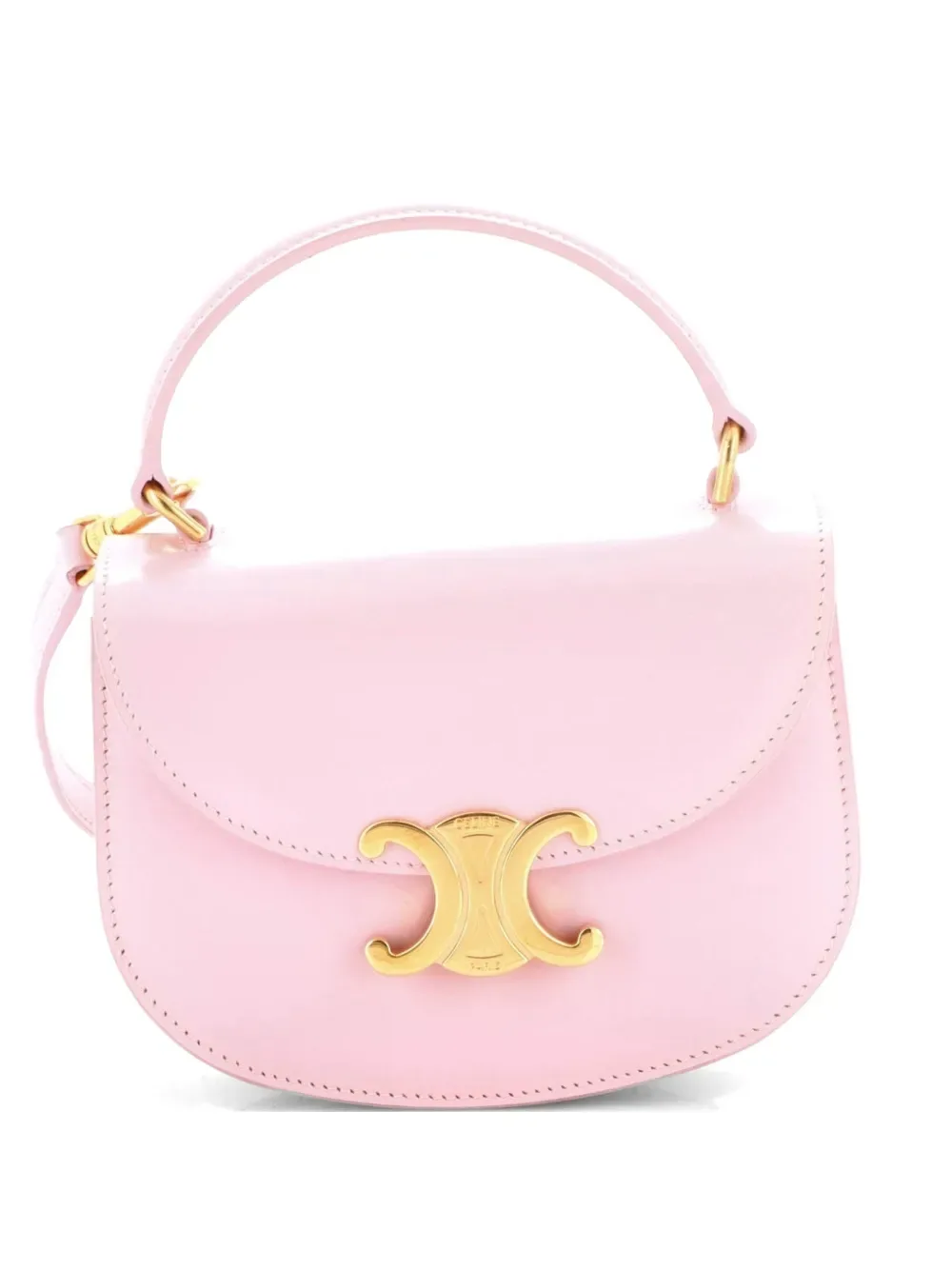 Triomphe Besace Clea Top Handle Flap Bag Leather Mini satchel -