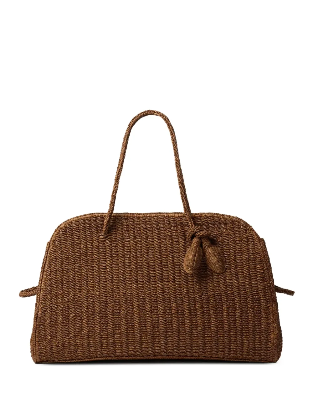 large raffia knot-detail tote bag -