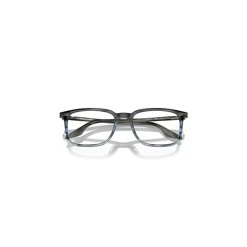 Rb5421 Optics Eyeglasses Striped Grey & Blue Frame Clear Lenses Polarized