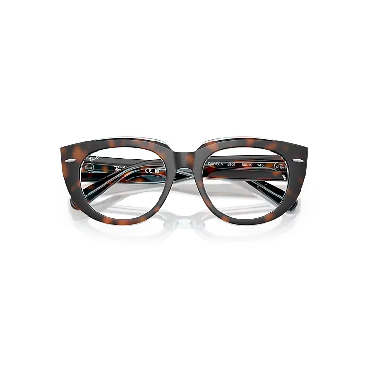 Doreen Optics Eyeglasses Dark Havana on Multicolor Frame Clear Lenses Polarized