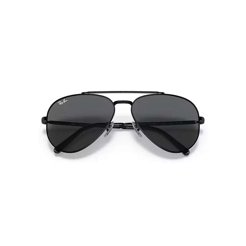 New Aviator Sunglasses Black Frame Grey Lenses