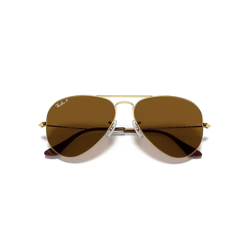 Aviator Classic Sunglasses Arista Gold Frame Brown Lenses Polarized