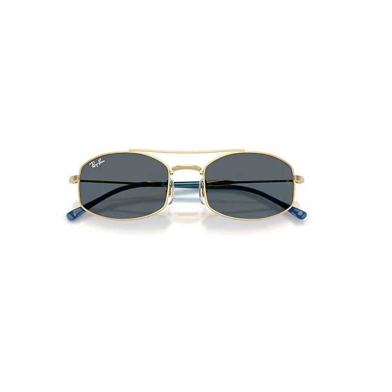 Rb3719 Sunglasses Arista Gold Frame Blue Lenses