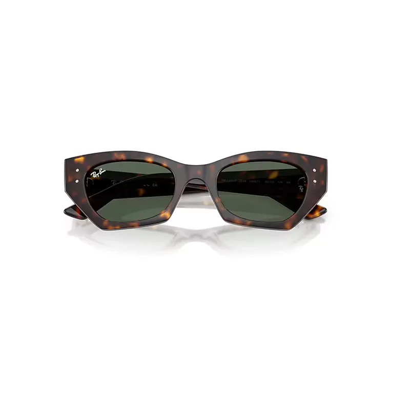Zena Bio-Based Sunglasses Havana Frame Green Lenses